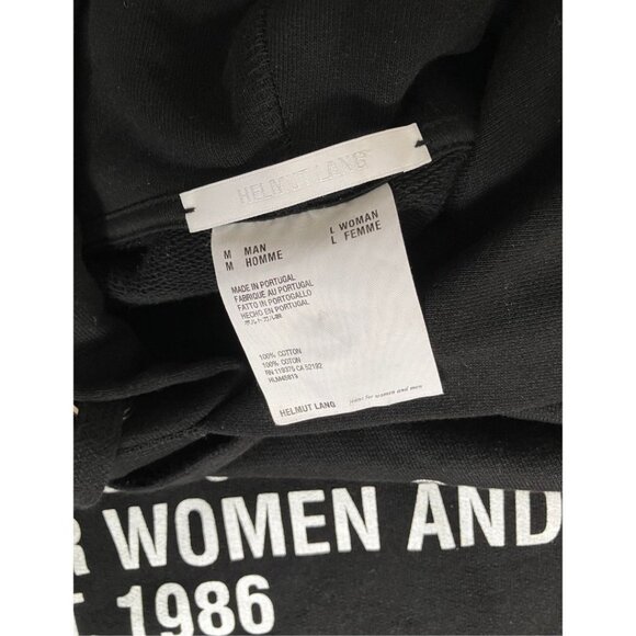 Helmut Lang Black Standard Fine Hoodie Size Men's Medium/ Women's Large - Picture 7 of 8